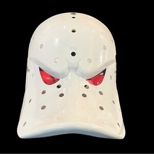 White Hockey Mask with Red Accents